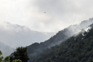 Incendio este lunes en las inmediaciones de Villar de Vildas, en el parque Natural de Somiedo. EFE/J.L. Cereijido/Archivo