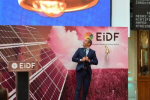 Fernando Romero durante el acto de la salida a bolsa de EiDF, en julio de 2021. EFE/ Esther Egea