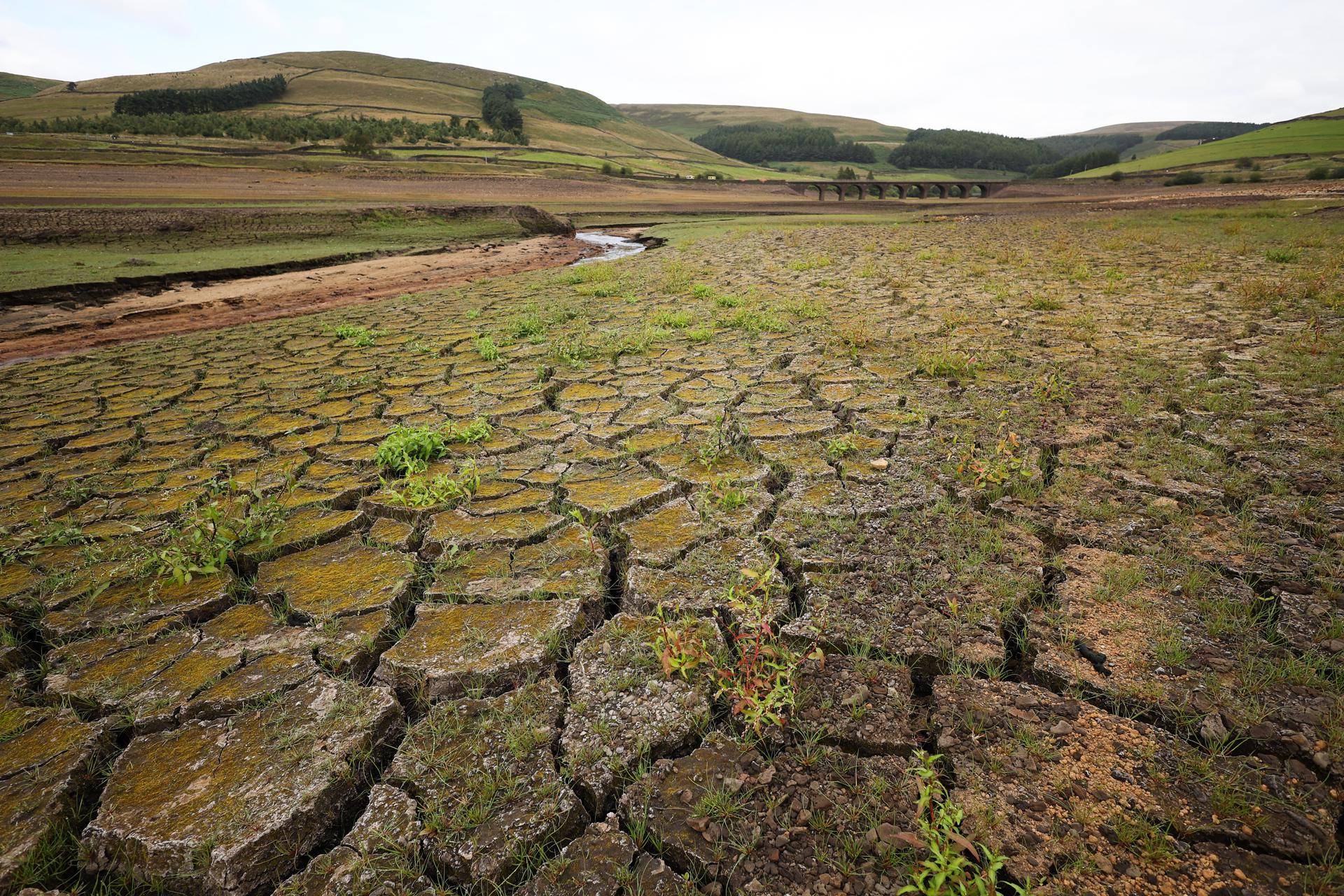 Imagen de los bajos niveles de agua en Derbyshire, Reino Unido. EFE/EPA/ADAM VAUGHAN
