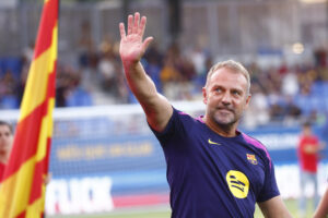 Hansi Flick, en la presentación del Barcelona. EFE/Quique García