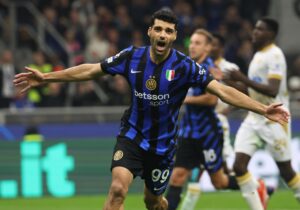 El iraní Mehdi Taremi celebra un gol con el Inter. EFE/EPA/MATTEO BAZZI