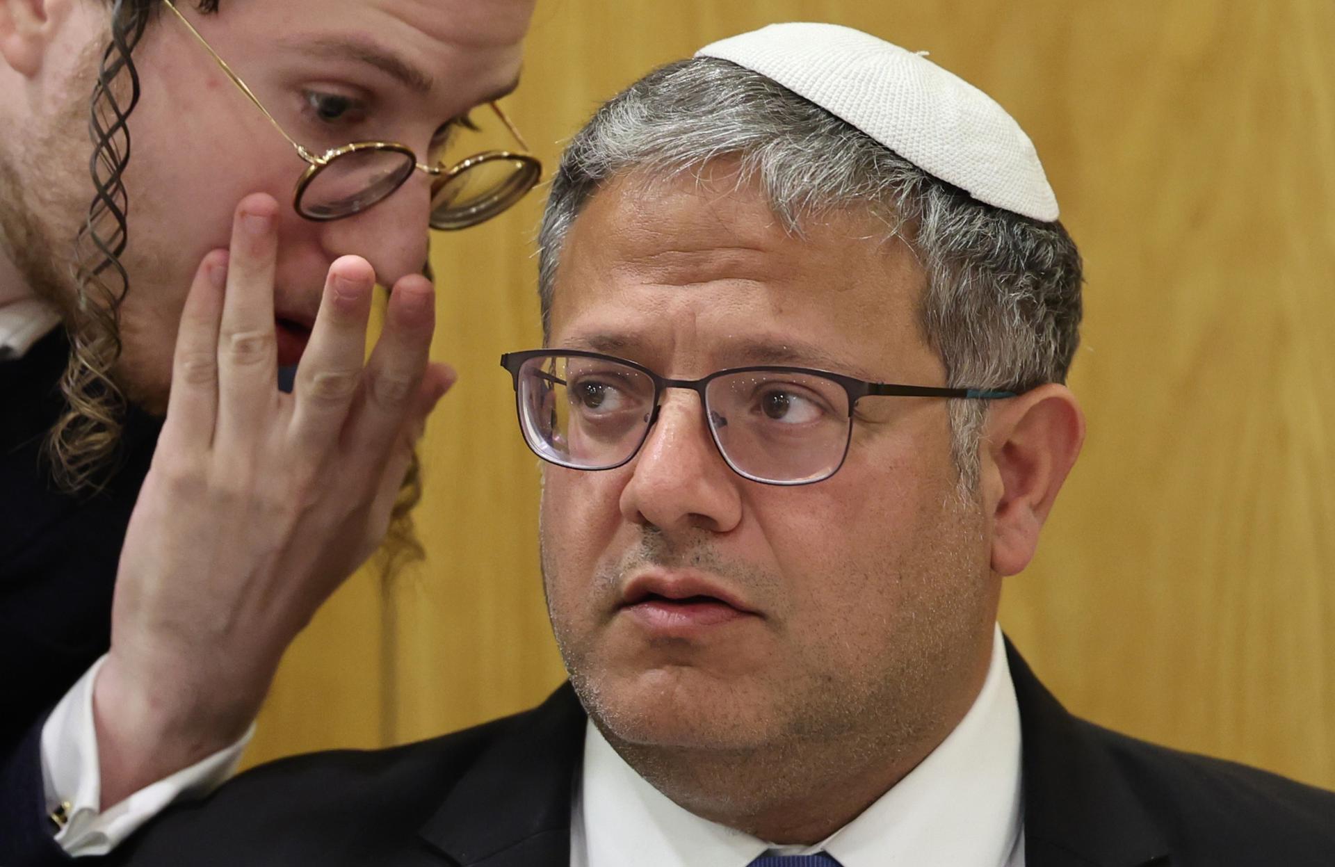 Imagen de archivo del ministro y colono ultraderechista Itamar Ben Gvir. (Jerusalén) EFE/EPA/ABIR SULTAN