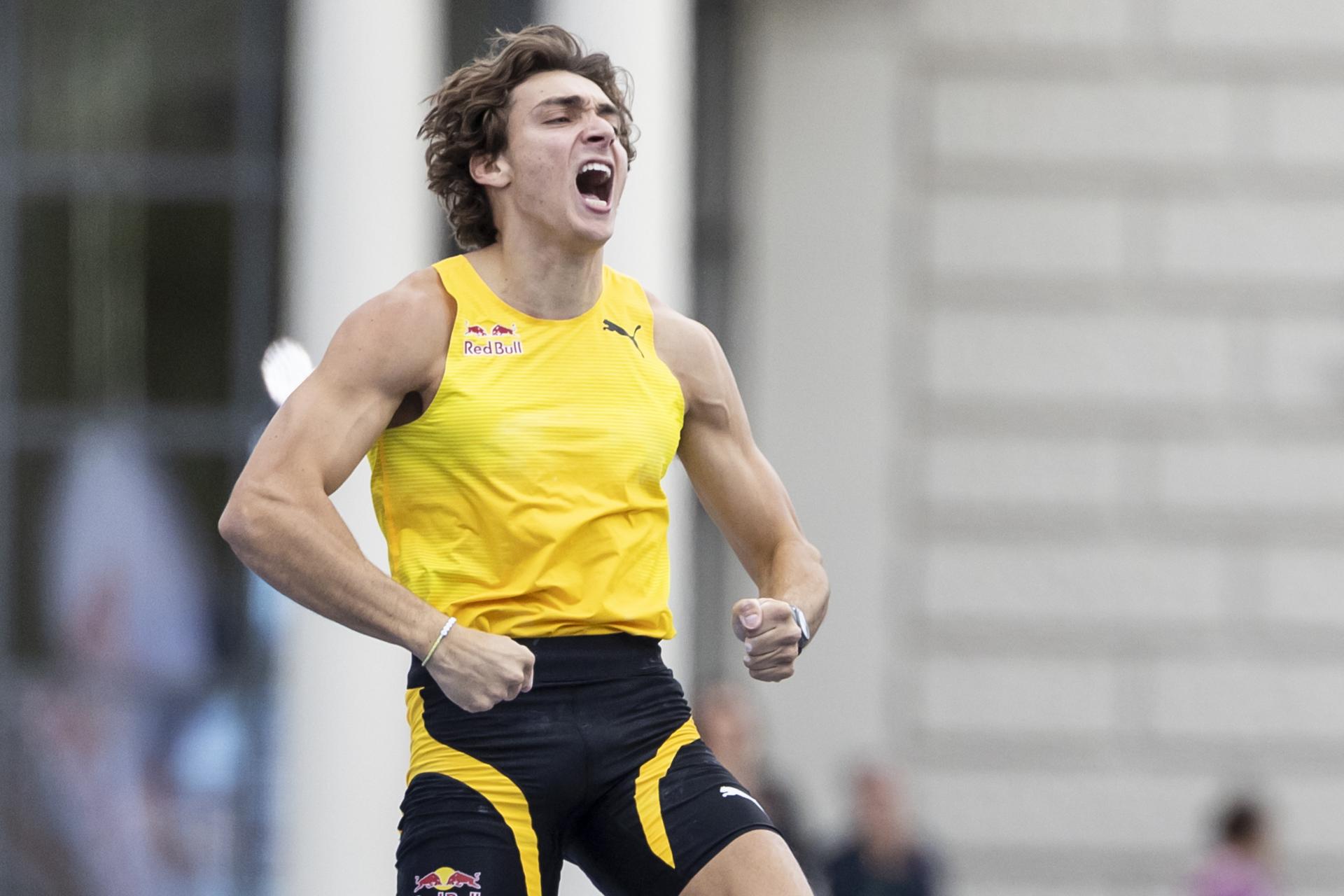 El pertiguista sueco Armand 'Mondo' Duplantis en Zurich (Suiza). EFE/EPA/MICHAEL BUHOLZER