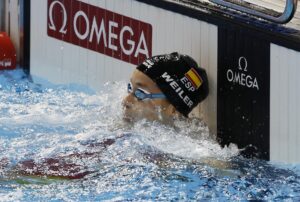 La nadadora española Carmen Weiler Sastre, en una foto de archivo durante los Mundiales de natación en Singapur. EFE/EPA/RUNGROJ YONGRIT