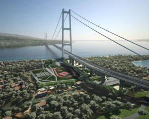 El Gobierno italiano aprobó este miércoles el proyecto definitivo para la construcción del puente sobre el estrecho de Mesina (sur), que unirá la península Itálica, desde Calabria, con la isla de Sicilia, y cuyas obras podrían comenzar tras el verano y concluir entre 2032 y 2033. EFE/Compañía Webuild SOLO USO EDITORIAL/SOLO DISPONIBLE PARA ILUSTRAR LA NOTICIA QUE ACOMPAÑA (CRÉDITO OBLIGATORIO)