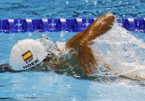 Luca Hoek, durante su participación en el relevo mixto 4x100 libre de los Mundiales de Singapur. EFE/EPA/RUNGROJ YONGRIT
