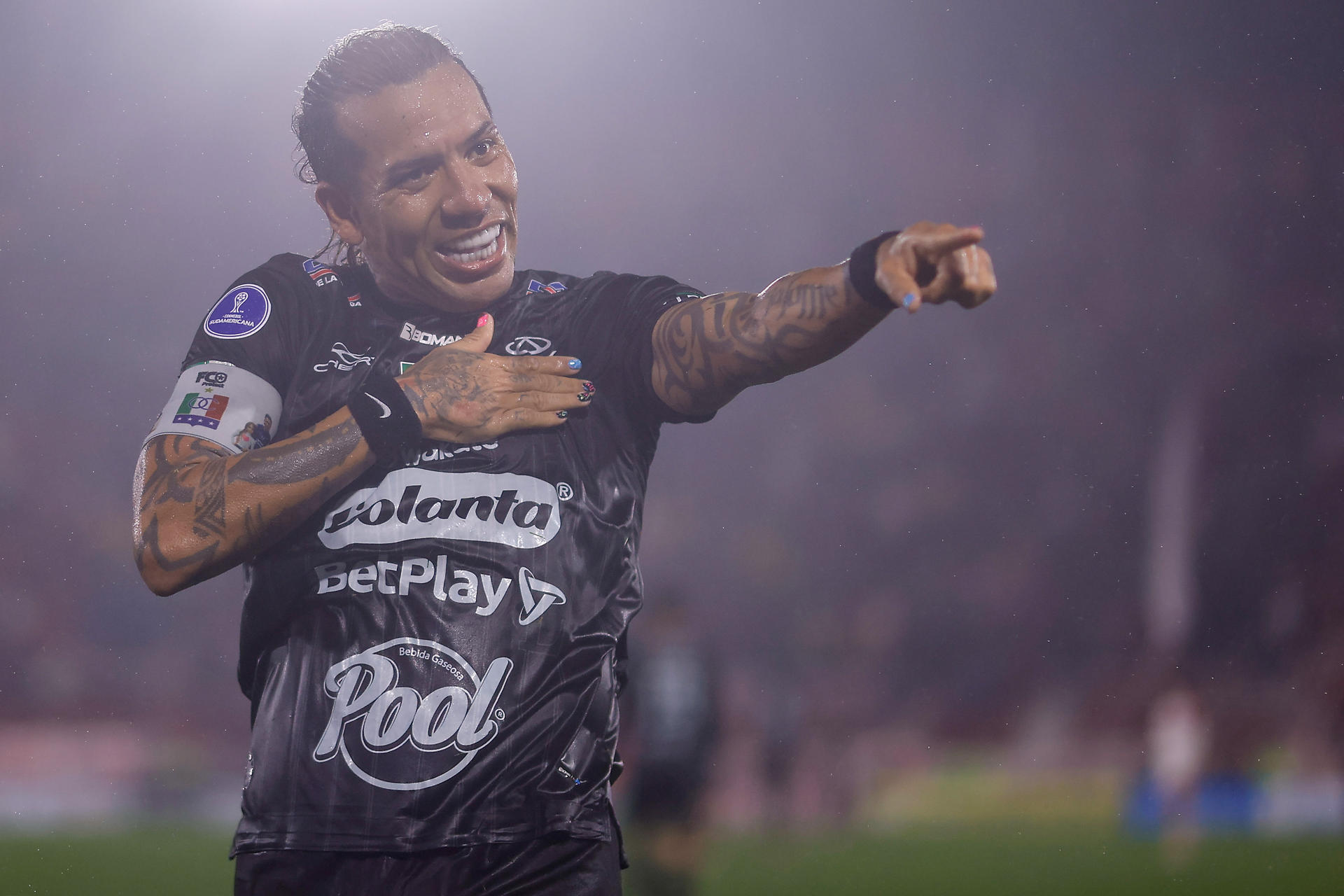 Imagen de archivo de Dayro Moreno, del Once Caldas y goleador de la Copa Sudamericana de 2025, quien vuelve a la selección Colombia. EFE/ Juan Ignacio Roncoroni