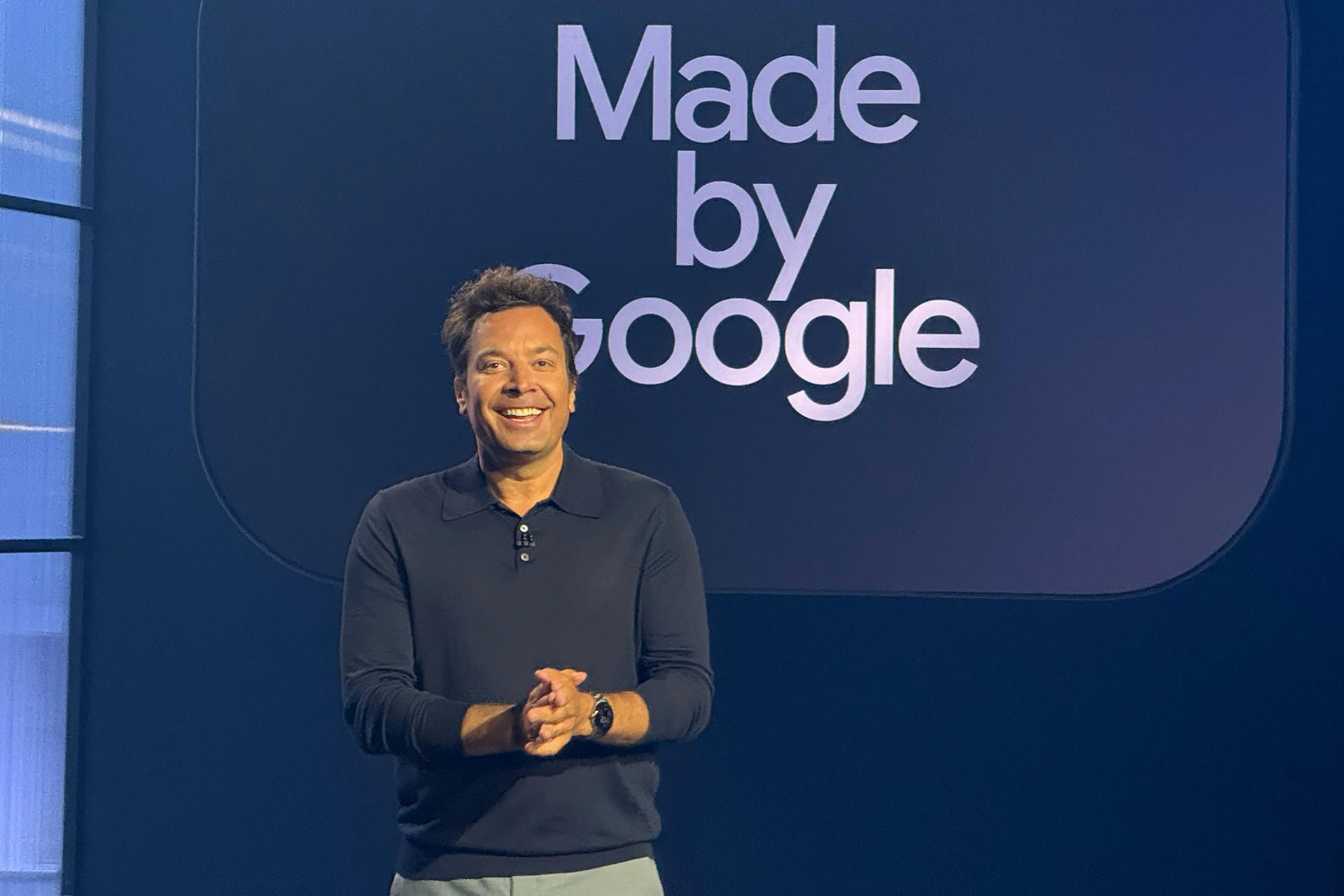 Jimmy Fallon habla durante el evento 'Made by Google' este 20 de agosto de 2025, en Nueva York ( Estados Unidos). EFE/ Sarah Yáñez Richards
