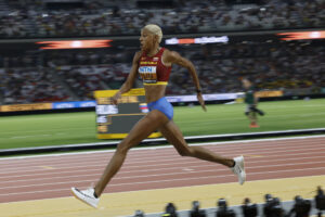 La atleta venezolana Yulimar Rojas, en una foto de archivo. EFE/Javier Etxezarreta