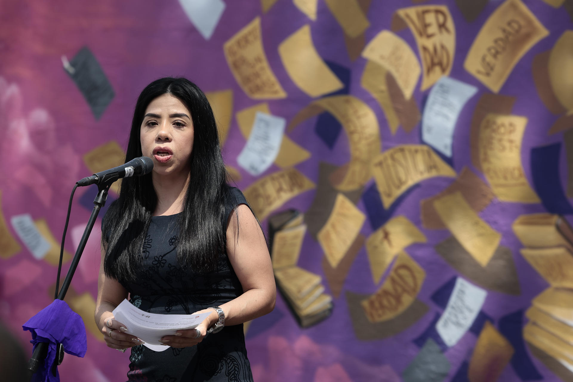 Imagen de archivo de la directora ejecutiva de Propuesta Cívica, Sara Mendiola, durante un acto celebrado en Ciudad de México (México). EFE/José Méndez