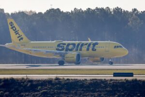 Fotografía de archivo de un avión de Spirit Airlines. EFE/ERIK S. LESSER