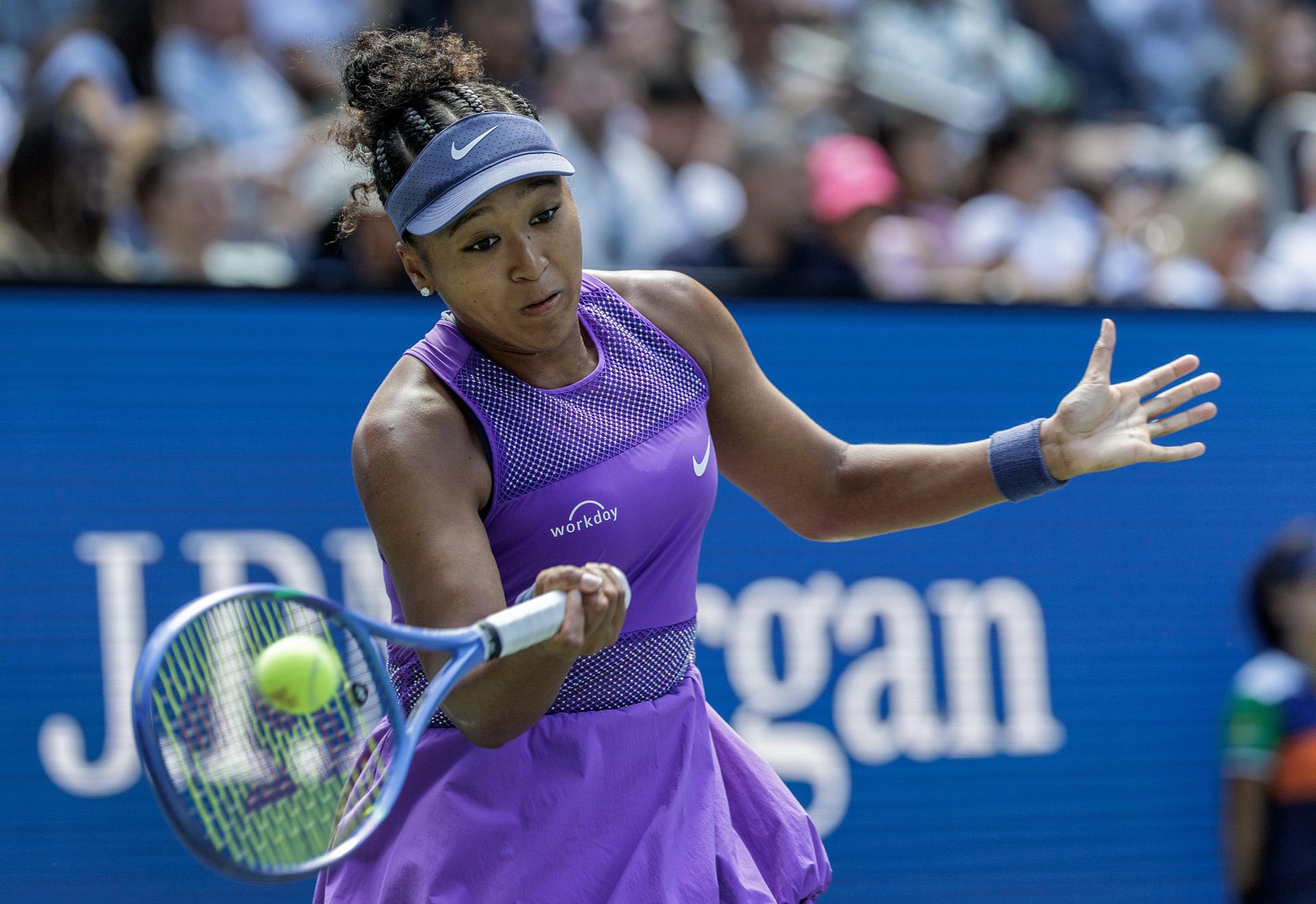 Naomi Osaka, tenista japonesa, en acción en el US Open 2025. EFE/EPA/CRISTOBAL HERRERA-ULASHKEVICH