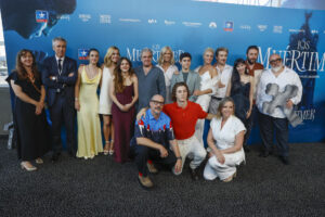 Miembros del reparto y de la producción posando el pasado 16 de julio en el estreno de la película Los Muértimer en Madrid. EFE/ Juanjo Martín