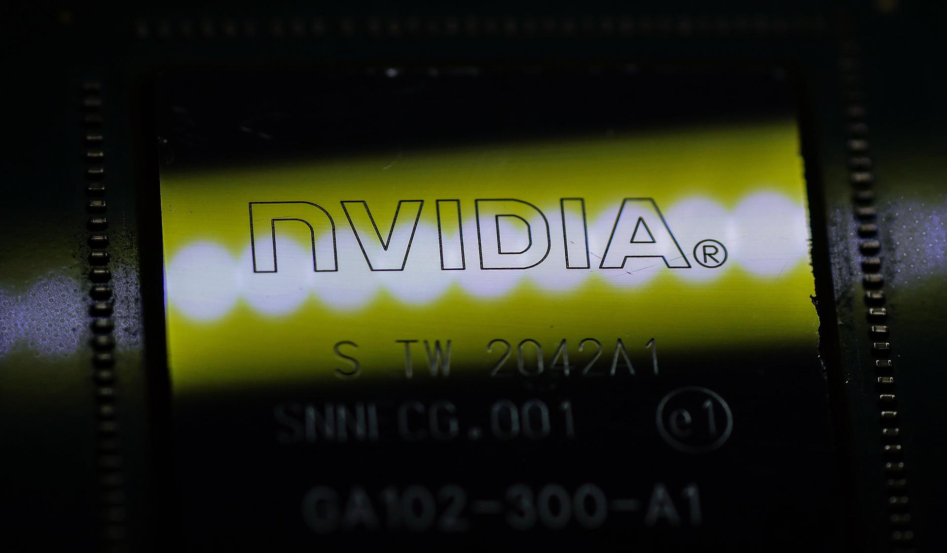 Fotografía de un chip de Nvidia. EFE/Hannibal Hanschke