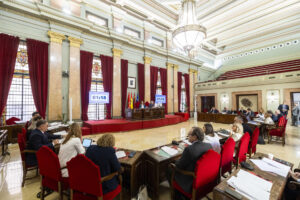 Imagen de archivo del salón de plenos del Ayuntamiento de Murcia. EFE/Marcial Guillén
