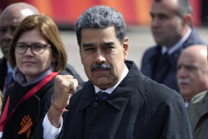 Fotografía de archivo del 9 de mayo de 2025 del presidente de Venezuela, Nicolás Maduro, en el desfile militar del Día de la Victoria, en Moscú (Rusia). EFE/ Pavel Bednyakov