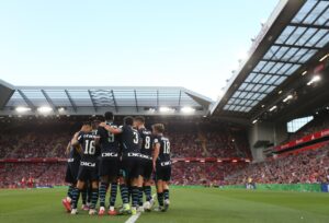Los jugadores del Athletic Club celebran un gol en su amistoso contra el Liverpool, en una foto de archivo. EFE/EPA/ADAM VAUGHAN