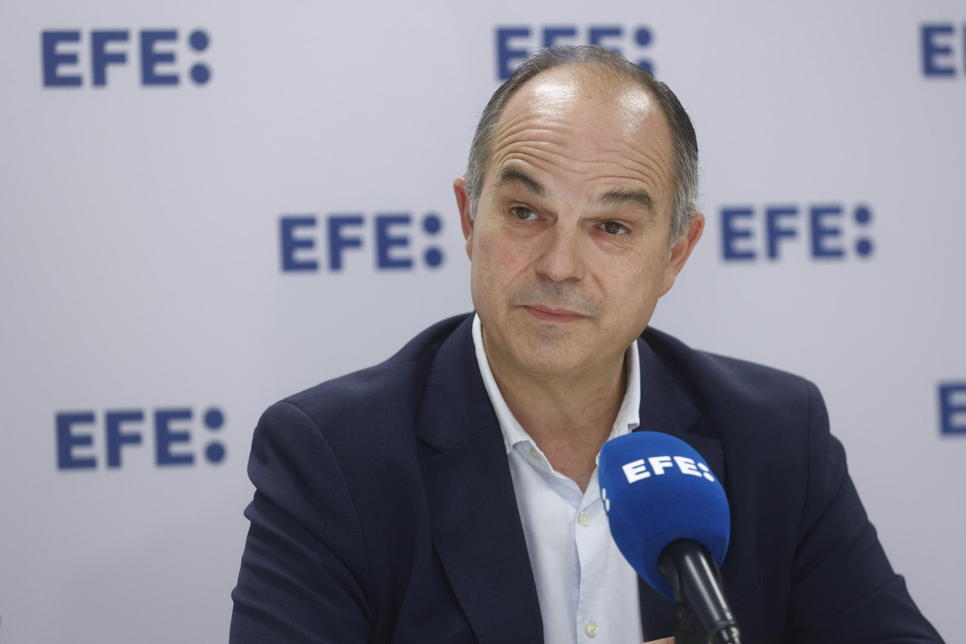 El secretario general de JxCat, Jordi Turull, ha emplazado a los jueces del Tribunal Supremo Manuel Marchena y Pablo Llarena a que se presenten a las elecciones en las listas de Vox o con una fuerza política "que vaya más allá" para "ver qué apoyo popular tienen". EFE/Quique García