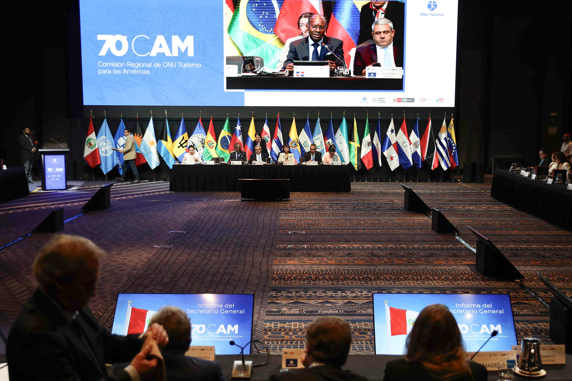 Asistentes a la Comisión Regional de ONU Turismo para las Américas (CAM) este 1 de agosto de 2025, en Lima (Perú). EFE/ Paolo Aguilar