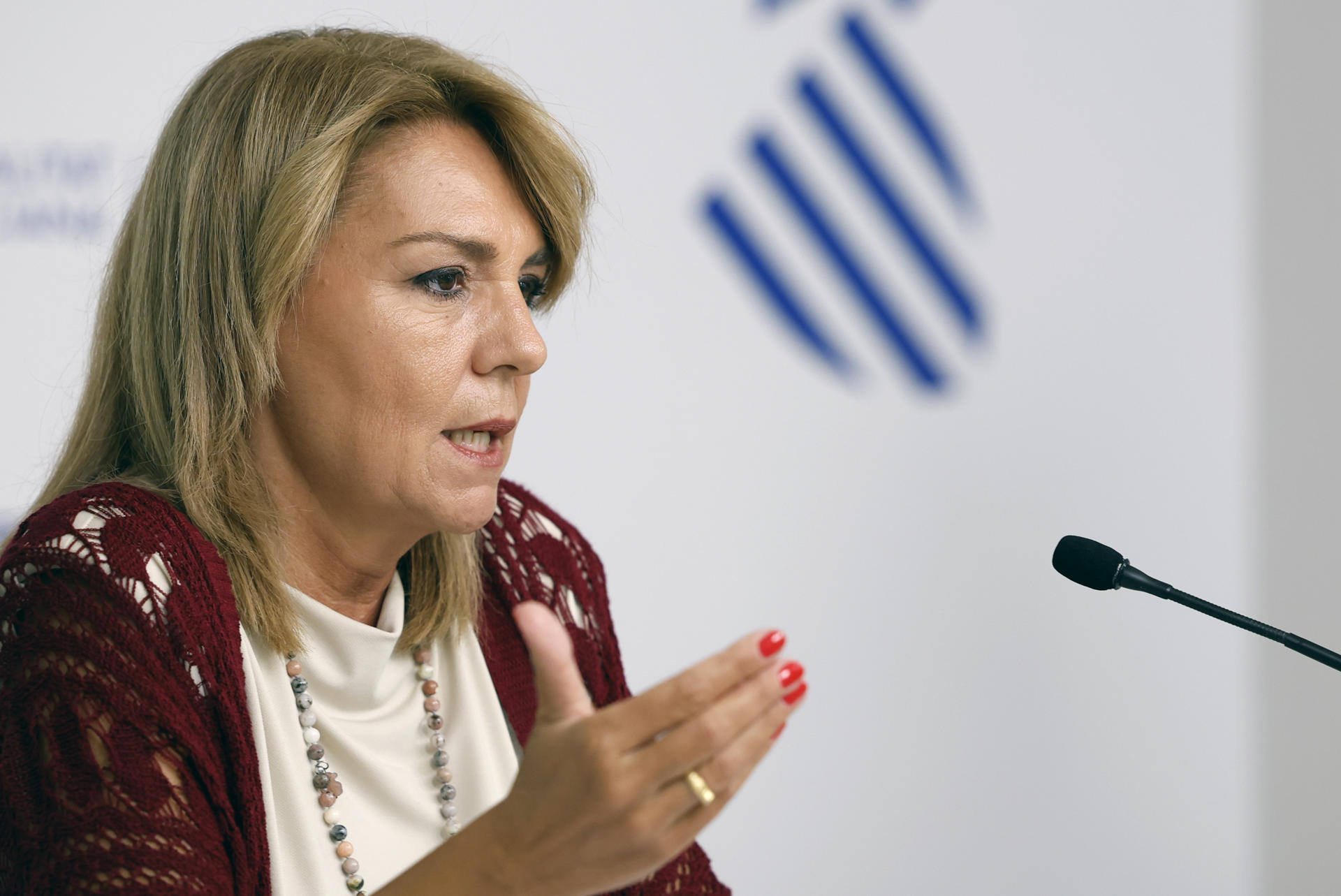 Rueda de la prensa de la vicepresidenta del Consell Susana Camarero, tras la reunión del Gobierno valenciano antes de iniciar las vacaciones de agosto, este martes en València.-EFE/ Ana Escobar