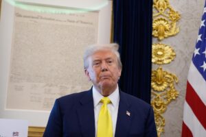 El presidente de Estados Unidos, Donald Trump, el jueves durante un acto en la Casa Blanca.
EFE/EPA/YURI GRIPAS / POOL