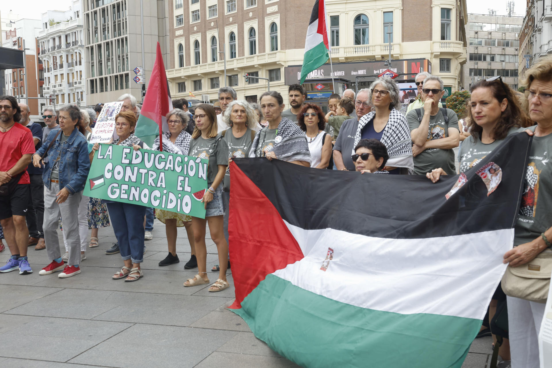 Imagen de archivo de un grupo de profesores de la Marea Palestina. EFE/ J.P. Gandul
