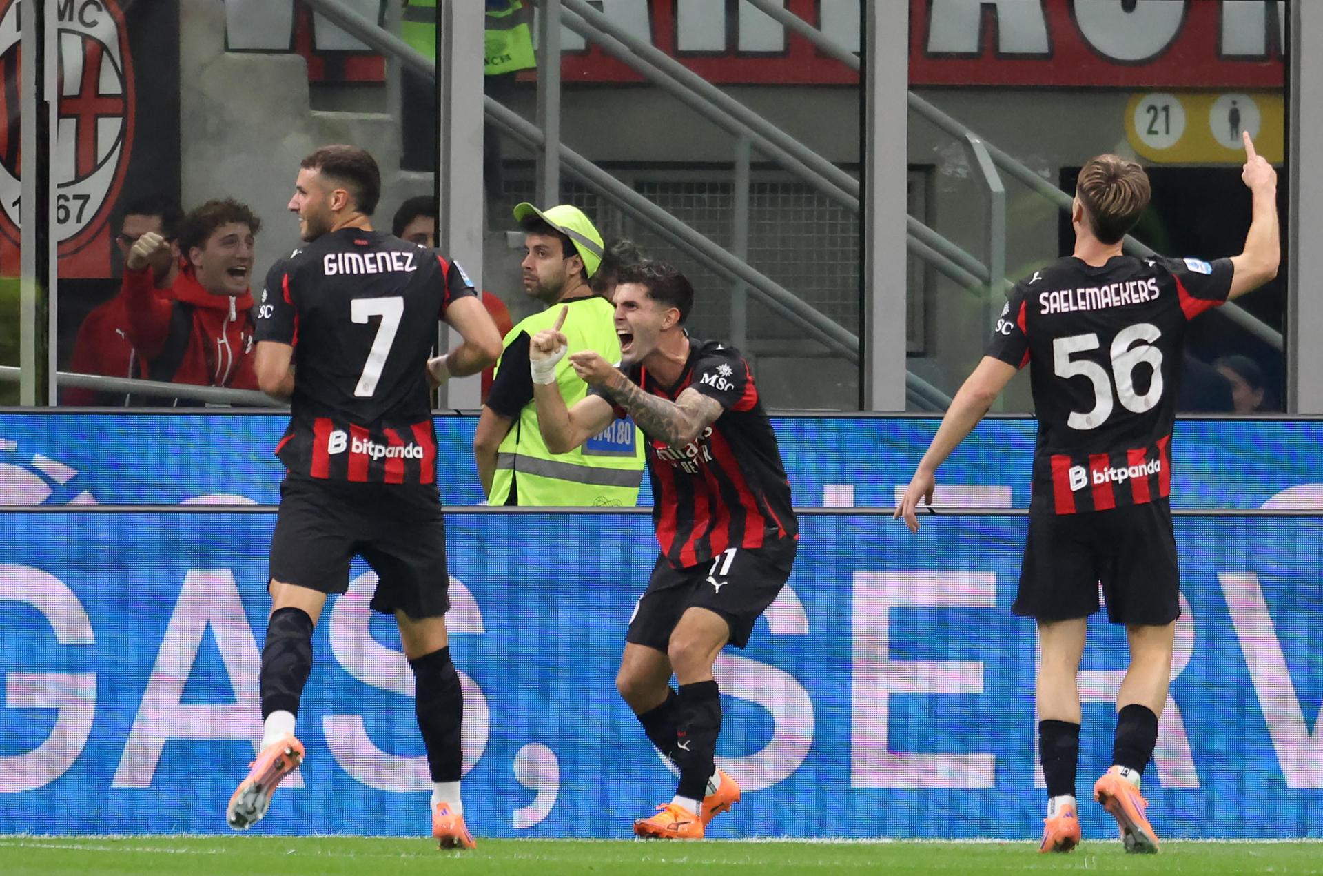 Christian Pulisic celebra el 2-0. EFE/EPA/MATTEO BAZZI