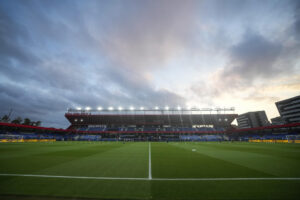 Estadio Johan Cruyff, con un aforo de 6.000 espectadores, donde el Barcelona y el Valencia cerrarán este domingo la cuarta jornada de LaLiga EA Sports. EFE/Alejandro García