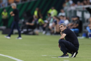 El entrenador del Athletic, Ernesto Valverde, durante el partido de LaLiga entre el Betis y el Athletic Club el pasado día 31. EFE/ Julio Muñoz