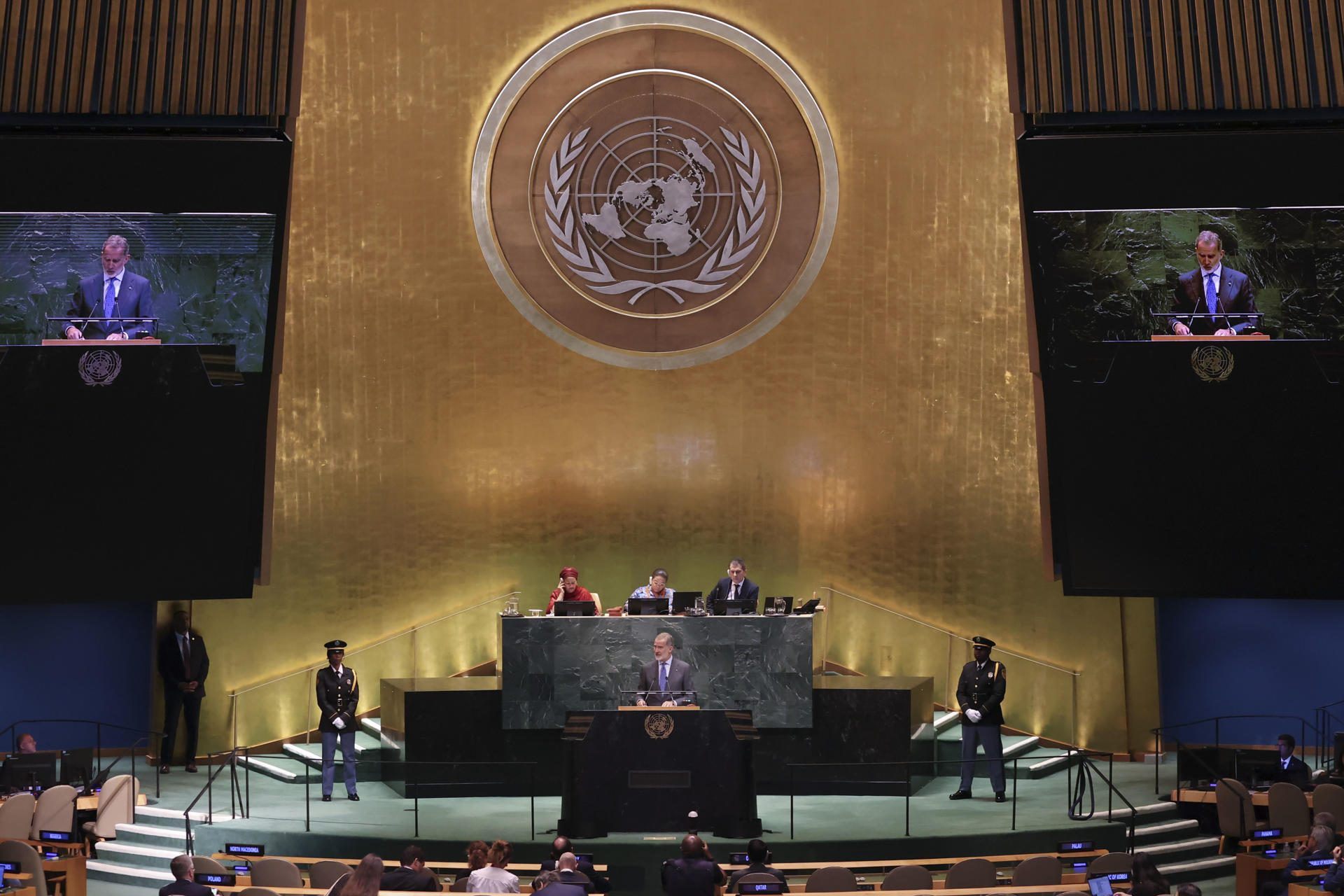 El rey Felipe VI interviene en representación de España al inicio de la segunda jornada de la Asamblea General de Naciones Unidas. EFE/Casa de S.M. el Rey/Jose Jiménez
