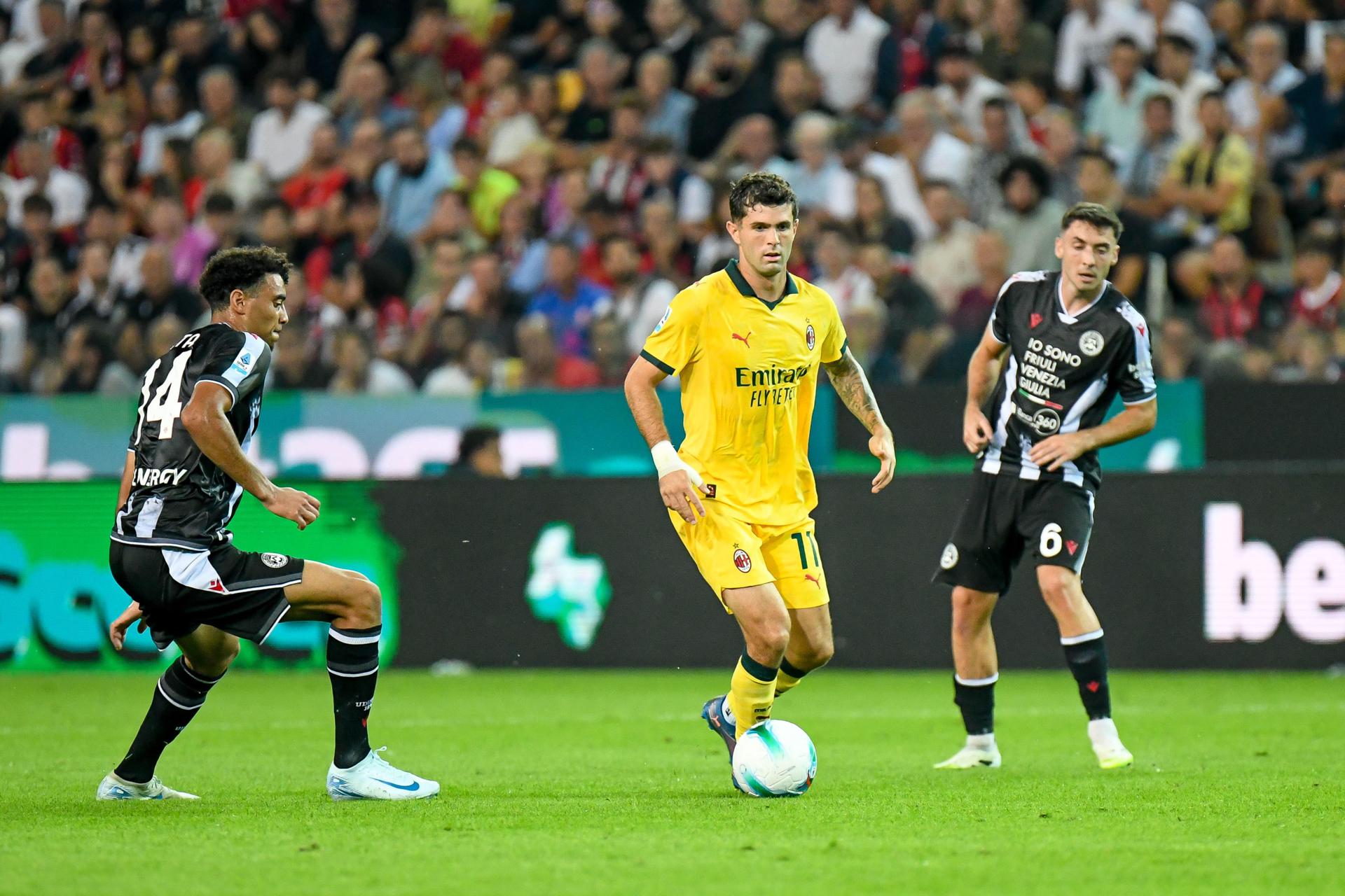 Christian Pulisic, en el partido ante el Udinese. EFE/EPA/Ettore Griffoni