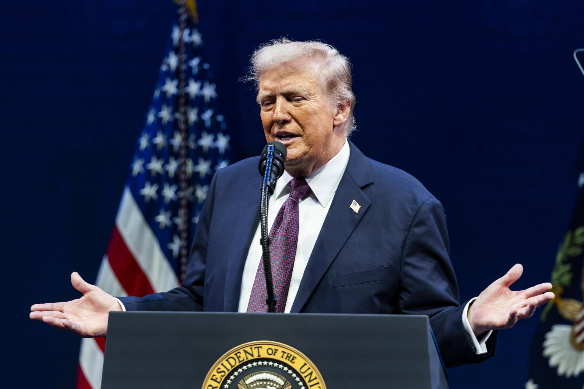 Fotografía del 8 de septiembre de 2025 del presidente Donald Trump. EFE/JIM LO SCALZO / POOL