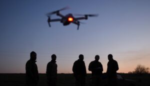 Soldados ucranianos manejan un dron, en una foto de archivo. EFE/ Markiian Lyseiko