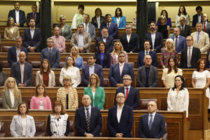 Vista de una parte del hemiciclo durante el Pleno del Congreso que se celebra este martes, en Madrid. EFE/ J.P.Gandul