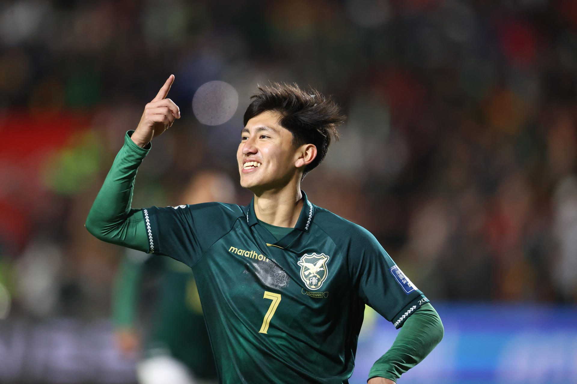 Miguel Terceros, el 'menino da vila' que marcó el gol decisivo ante Brasil y llevó a la Verde a la repesca. EFE/Luis Gandarillas