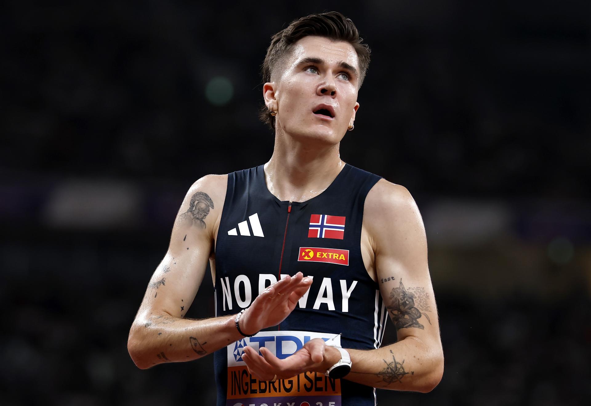 El noruego Jakob Ingebrigtsen, tras su erie de los 5000 este viernes. EFE/EPA/FRANCK ROBICHON