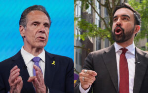 Combo de fotografías de archivo donde aparecen los candidatos a la alcaldía de Nueva York Andrew Cuom (i) y Zohran Mamdani. EFE/ Yuki Iwamura / Sarah Yenesel /ARCHIVO