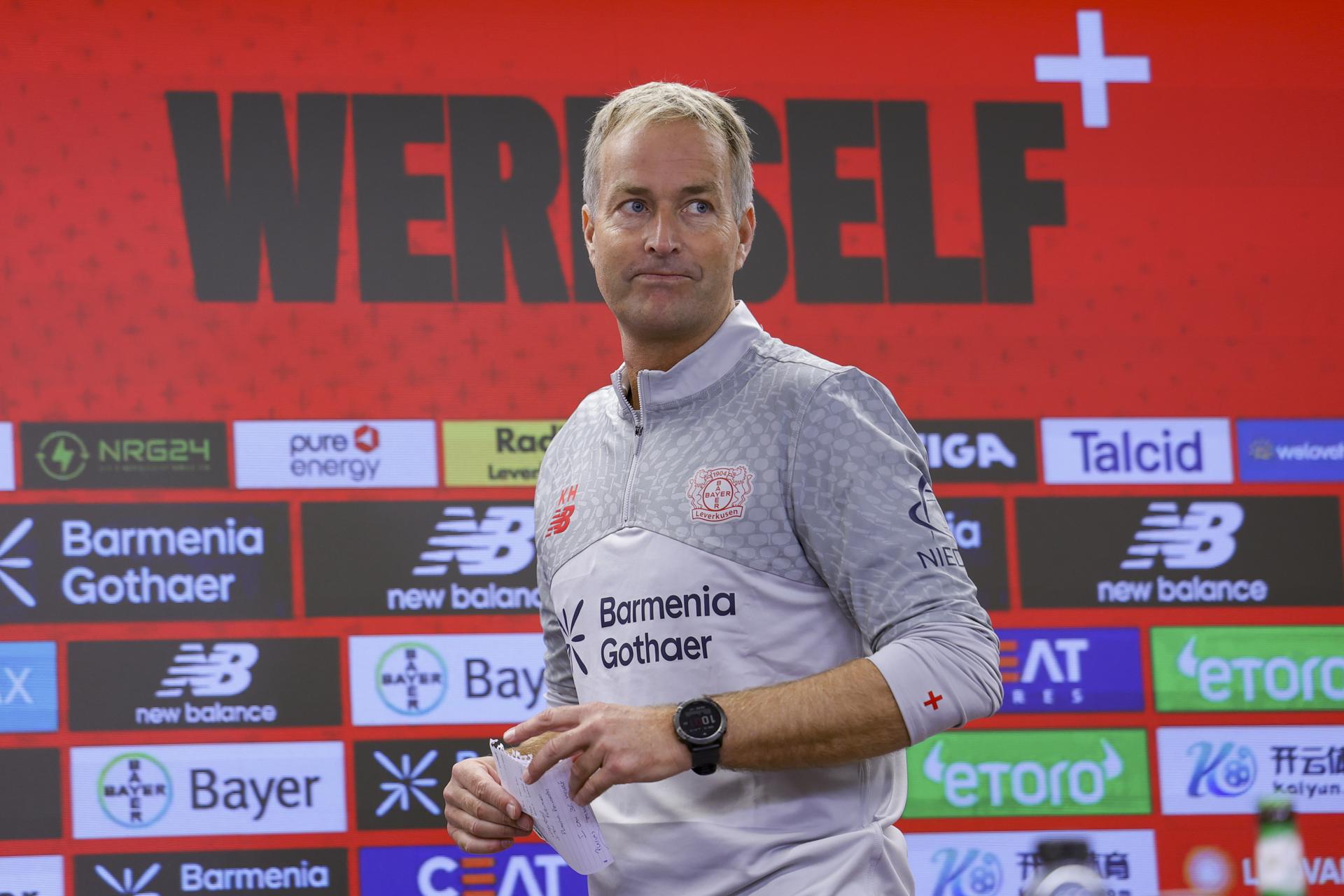 Presentación del danés Kasper Hjulmand como nuevo entrenador del Bayer Leverkusen.. EFE/EPA/CHRISTOPHER NEUNDORF