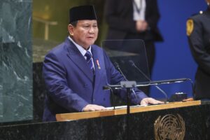 Fotografía de archivo del presidente de Indonesia, Prabowo Subianto, durante la Asamblea de Naciones Unidas.
EFE/EPA/SARAH YENESEL