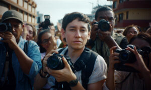 Fotograma cedido por Protofilms donde aparece Hoze Meléndez (c) como Santiago Ortiz durante una escena de la película 'Cocodrilos' que se estrena este viernes, en el New York Latin Film Festival (NYLFF), en Nueva York (Estados Unidos). EFE/ Protofilms