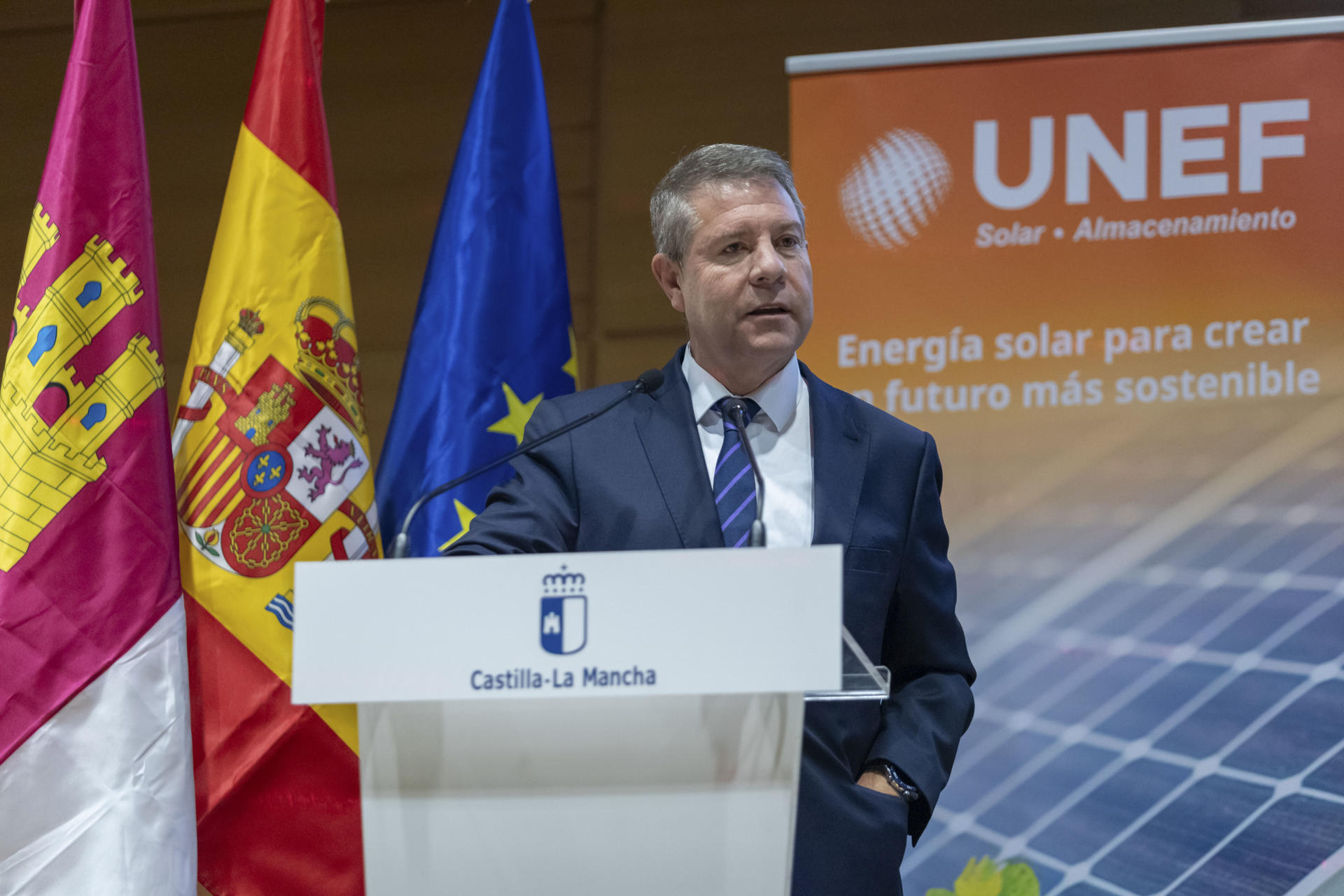 El presidente de Castilla-La Mancha, Emiliano García-Page este miércoles en Toledo. EFE/Ángeles Visdómine