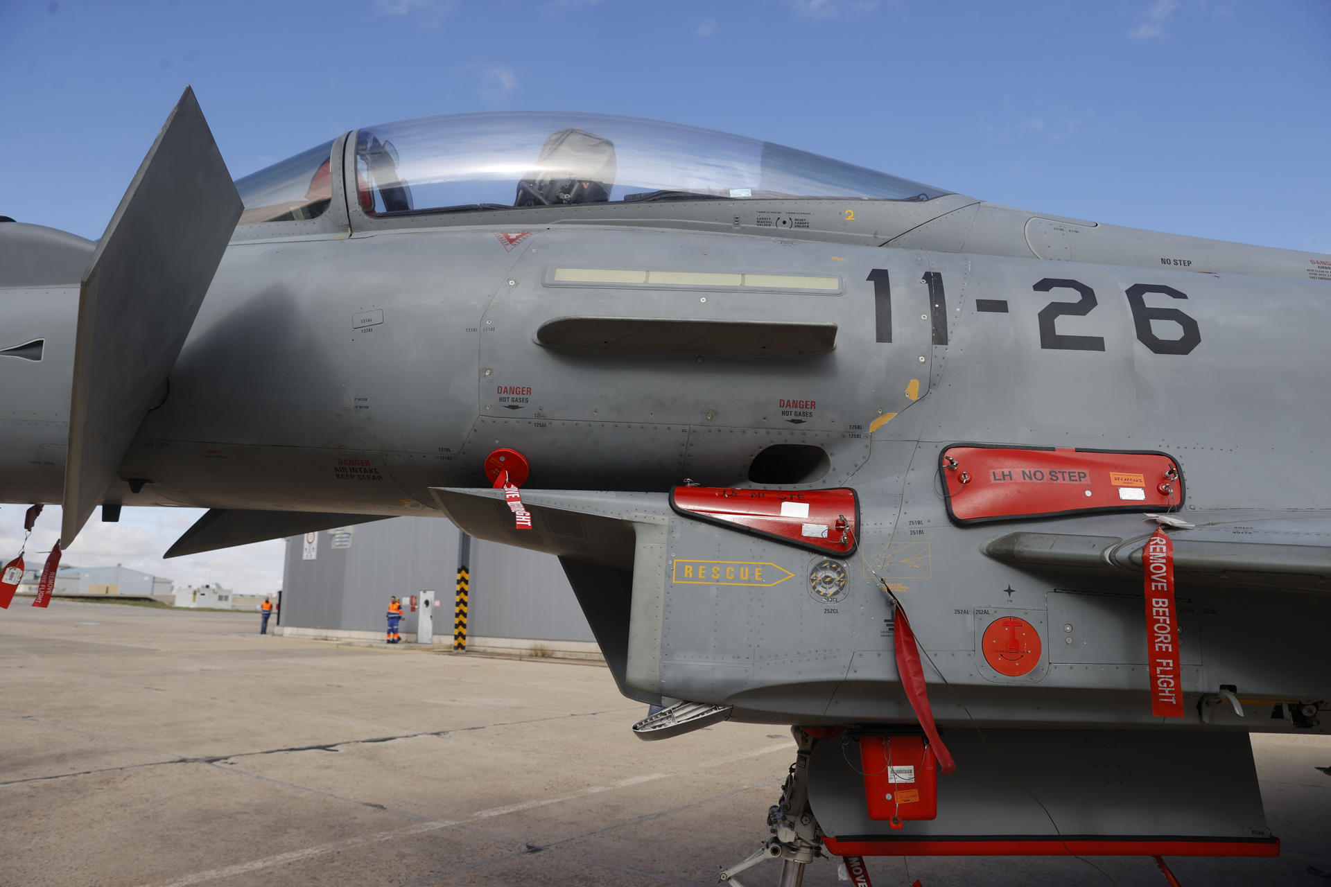 Vista de un Eurofighter. EFE / Juan Carlos Hidalgo
