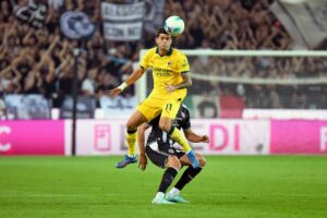 El jugador del Milan Christian Pulisic en acción durante el partido de la Serie A que han jugado Udinese Calcio y AC Milan, en Udine, Italia. EFE/EPA/Ettore Griffoni