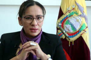 Fotografía de archivo de la ministra de Gobierno de Ecuador, Zaida Rovira, durante una entrevista con EFE, en Quito (Ecuador). EFE/Francisco Chávez