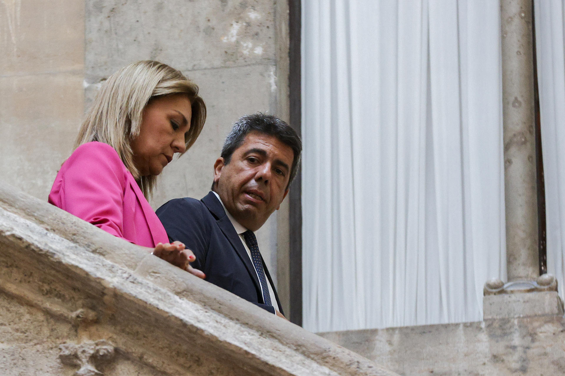 El president de la Generalitat, Carlos Mazón, y la vicepresidenta, Susana Camarero, este miércoles. EFE/Manuel Bruque