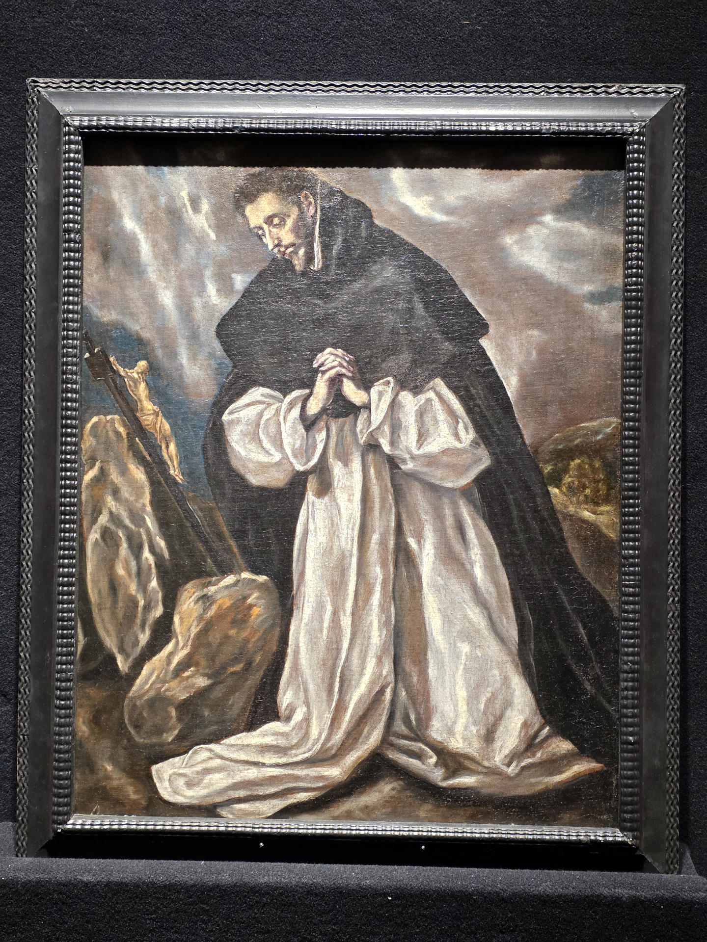 Fotografía que muestra la obra 'Santo Domingo en oración' (1610) de El Greco este 26 de septiembre de 2025, en Nueva York (Estados Unidos). EFE/Alberto Boal
