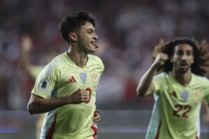 Pedri celebra el 0-1 de España ante Turquía. EFE/EPA/ERDEM SAHIN