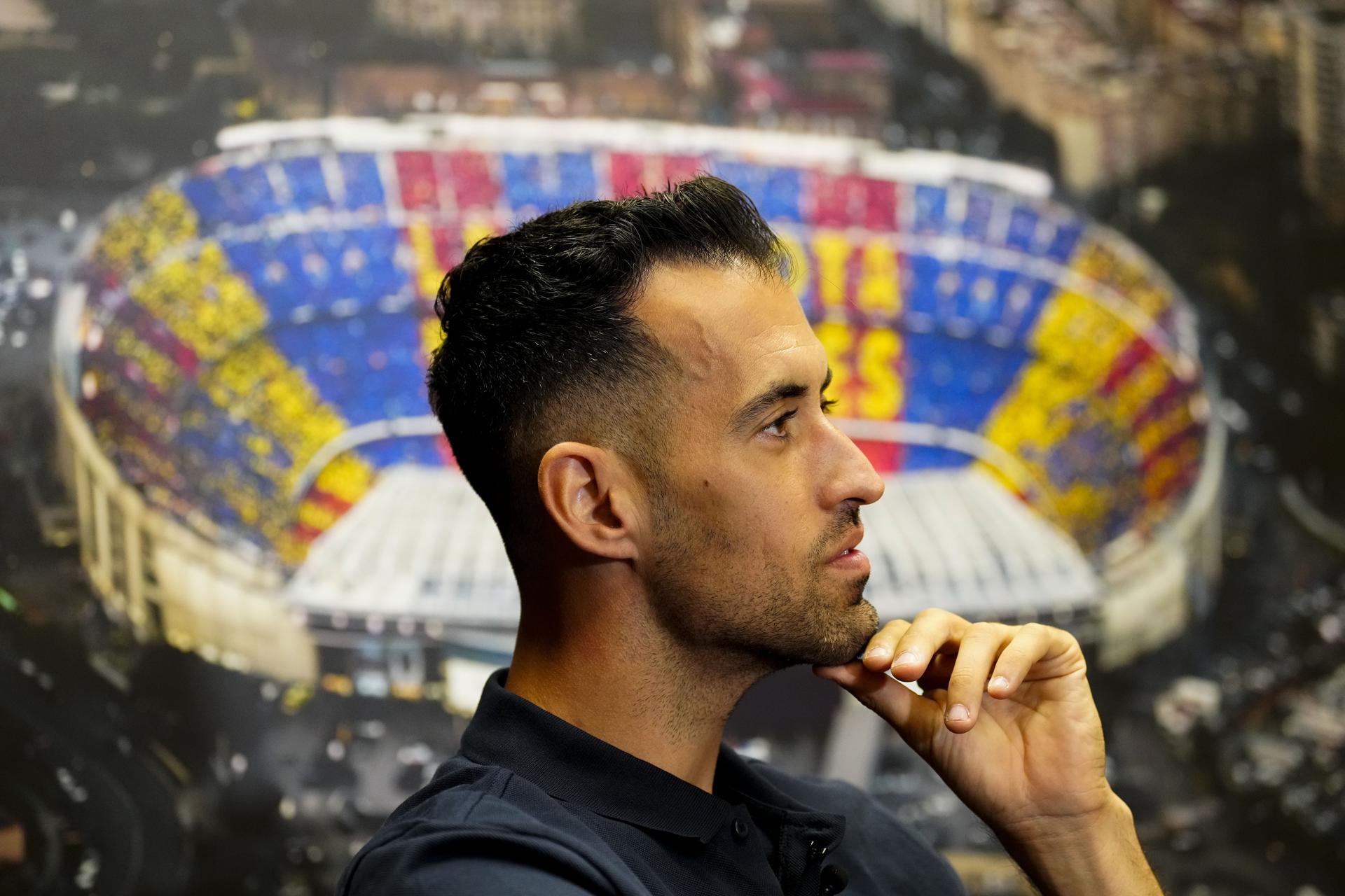 Sergio Busquets, durante la entrevista con Efe el 30 de mayo de 2023.EFE/ Enric Fontcuberta