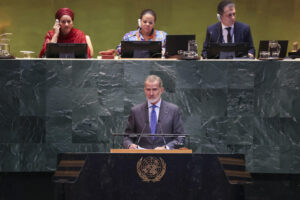 El rey Felipe VI interviene en representación de España al inicio de la segunda jornada de la Asamblea General de Naciones Unidas. EFE/Casa de S.M. el Rey/Jose Jiménez