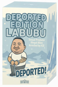 Imagen tomada de la cuenta oficial @WhiteHouse en la red social X donde se observa una ilustración de un Labubu inspirado en un migrante deportado. EFE/ @whitehouse